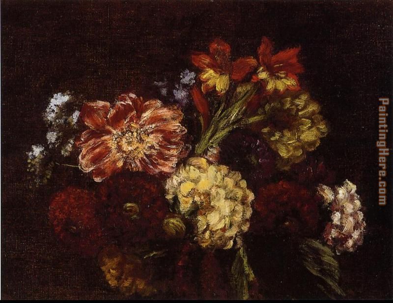 Flowers Dahlias and Gladiolas painting - Henri Fantin-Latour Flowers Dahlias and Gladiolas art painting